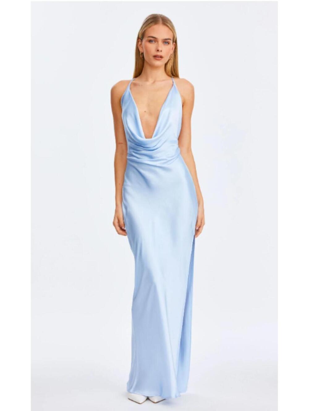 SNDYS x REVOLVE Johanna Cowl Neck Maxi in Sky Blue